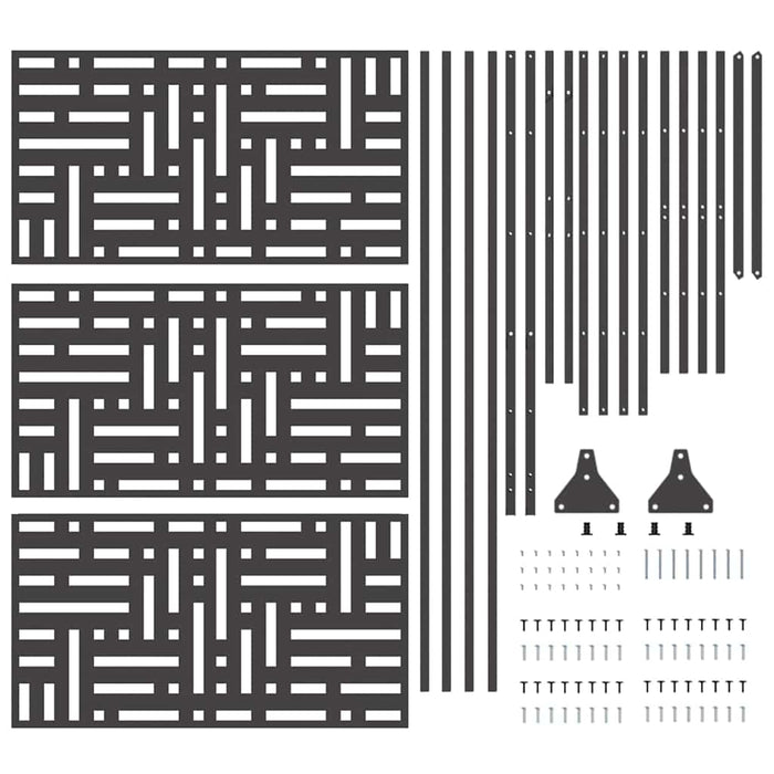 Privacy Screen Black Steel Nlnpak