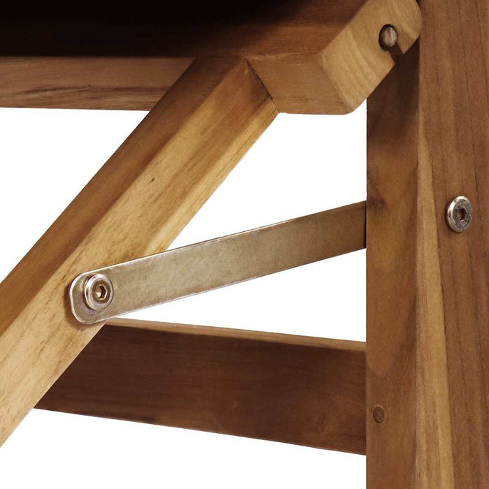 Folding Director's Chair Grey 56 X 54 X 87 Cm Solid Teak Wood Axbbnbon