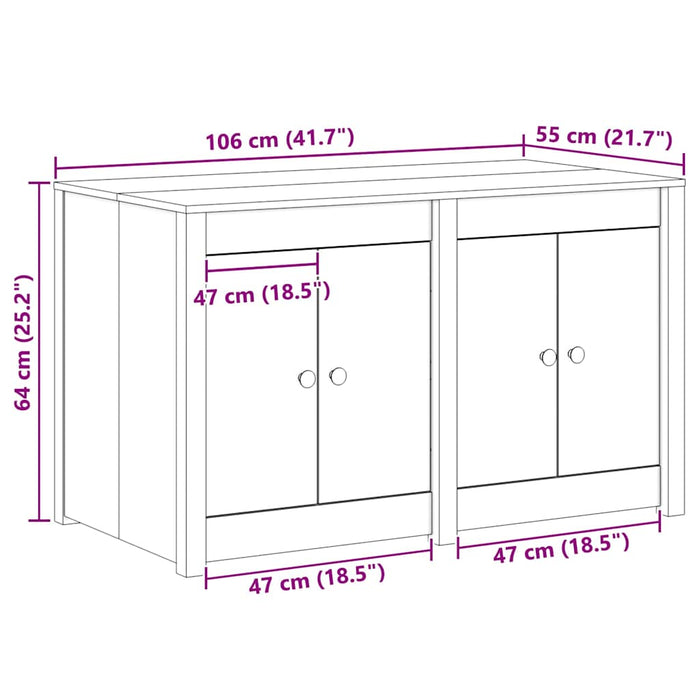 Kitchen Cabinet White 106 X 55 X 64 Cm Solid Pine Wood Nlnonx
