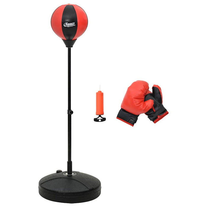 Punching Ball Set With Gloves And Pump Adjustable Height 81-122 Cm Aboltxp