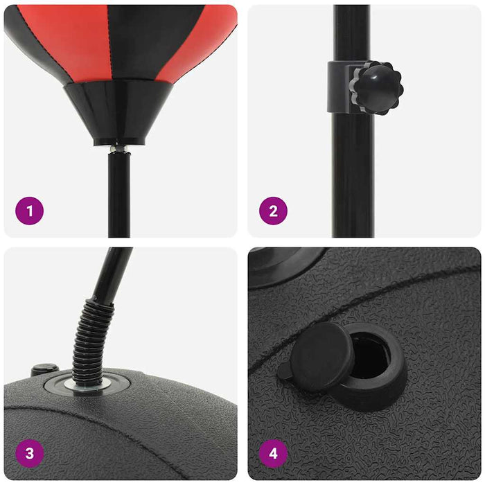 Punching Ball Set With Gloves And Pump Adjustable Height 81-122 Cm Aboltxp
