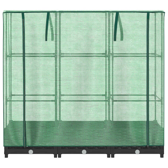 Raised Bed With Greenhouse Cover Rattan Look 120X40X123 Cm Abopnoo