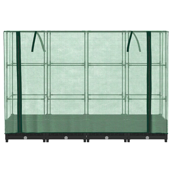 Raised Bed With Greenhouse Cover Rattan Look 160X40X123 Cm Abopnox