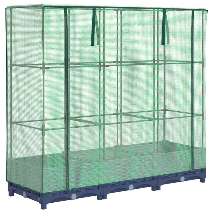 Raised Bed With Greenhouse Cover Rattan Look 120X40X123 Cm Abopnxp