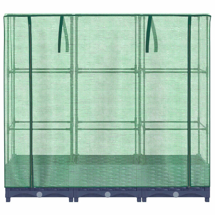 Raised Bed With Greenhouse Cover Rattan Look 120X40X123 Cm Abopnxp