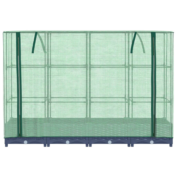 Raised Bed With Greenhouse Cover Rattan Look 160X40X123 Cm Abopnxl