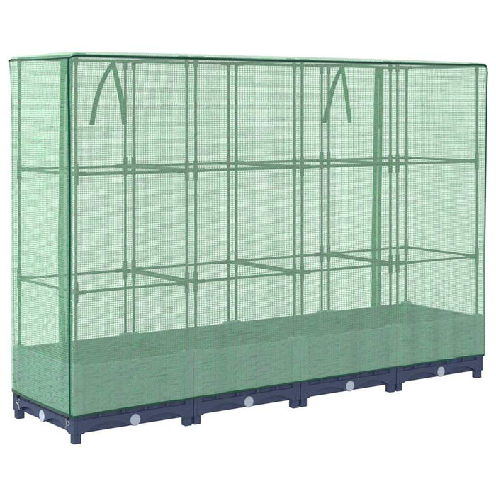 Raised Bed With Greenhouse Cover Rattan Look 160X40X123 Cm Abopnxl