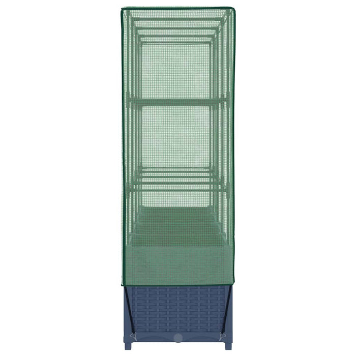 Raised Bed With Greenhouse Cover Rattan Look 160X40X138 Cm Abopntb
