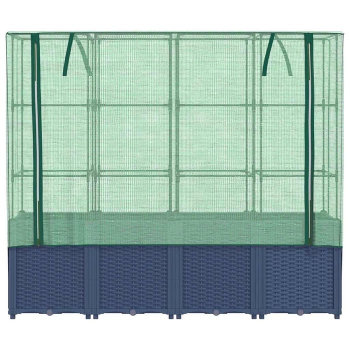 Raised Bed With Greenhouse Cover Rattan Look 160X40X153 Cm Abopnto