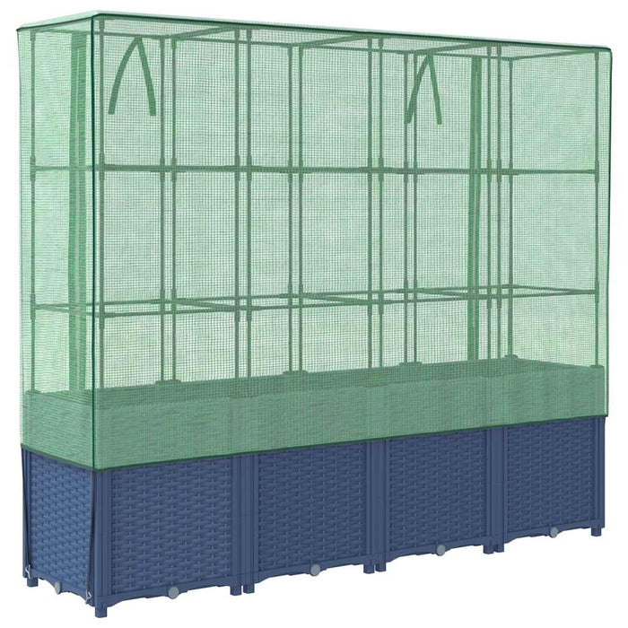 Raised Bed With Greenhouse Cover Rattan Look 160X40X153 Cm Abopnto