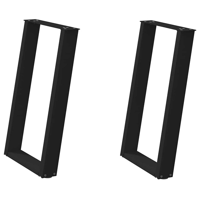 Vidxl Dining Table Legs U-Shaped 2 Pcs Black 60X(72-73) Cm Steel Aboxinn