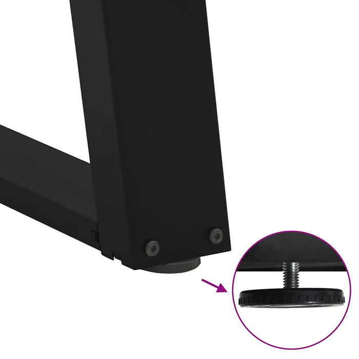 Vidxl Dining Table Legs U-Shaped 2 Pcs Black 60X(72-73) Cm Steel Aboxinn