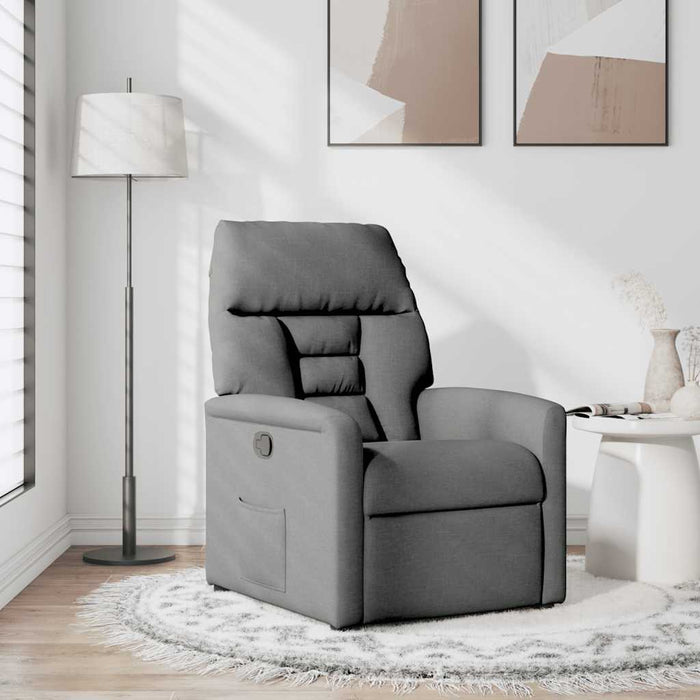 Recliner Chair Dark Grey Fabric Aboppat