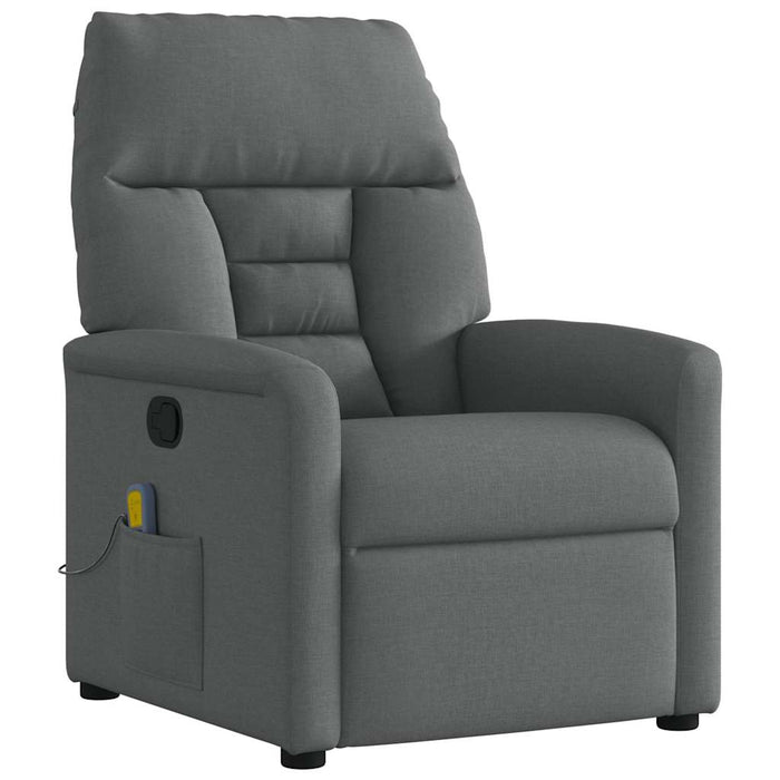 Massage Recliner Chair Dark Grey Fabric Abopppt
