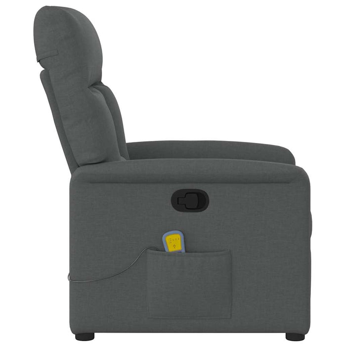 Massage Recliner Chair Dark Grey Fabric Abopppt
