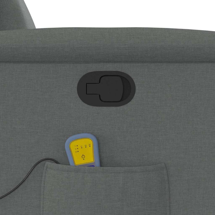 Massage Recliner Chair Dark Grey Fabric Aboppni