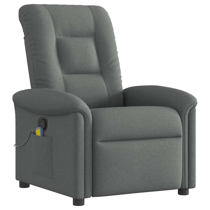 Massage Recliner Chair Dark Grey Fabric Aboplxi