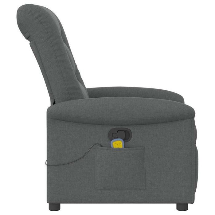 Massage Recliner Chair Dark Grey Fabric Aboplxi