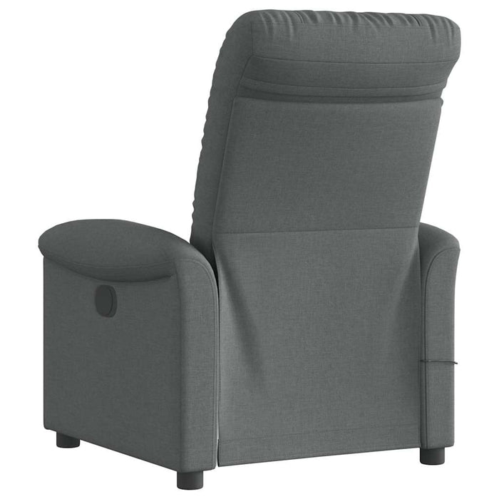 Massage Recliner Chair Dark Grey Fabric Aboplxi