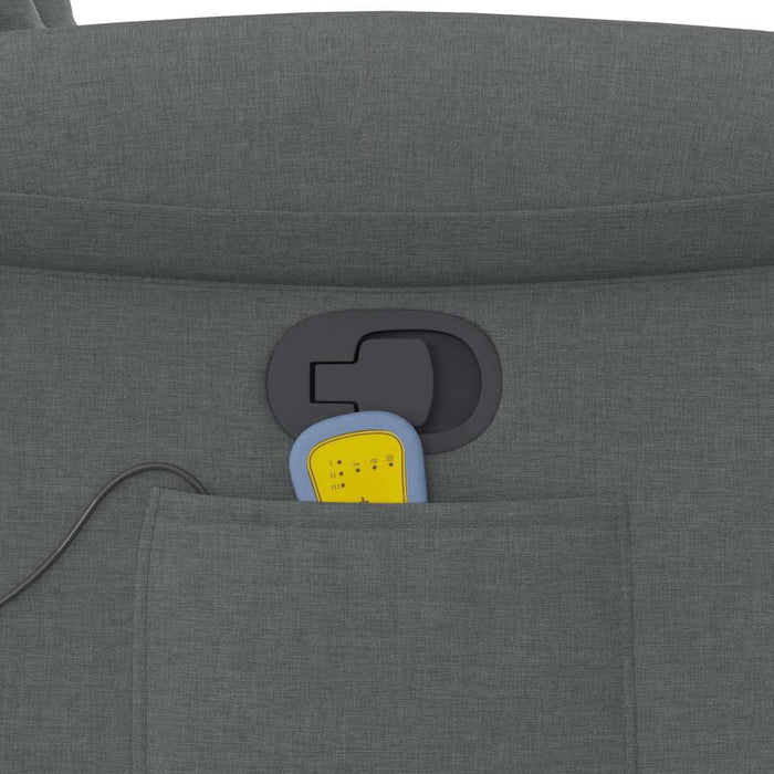 Massage Recliner Chair Dark Grey Fabric Aboplxi