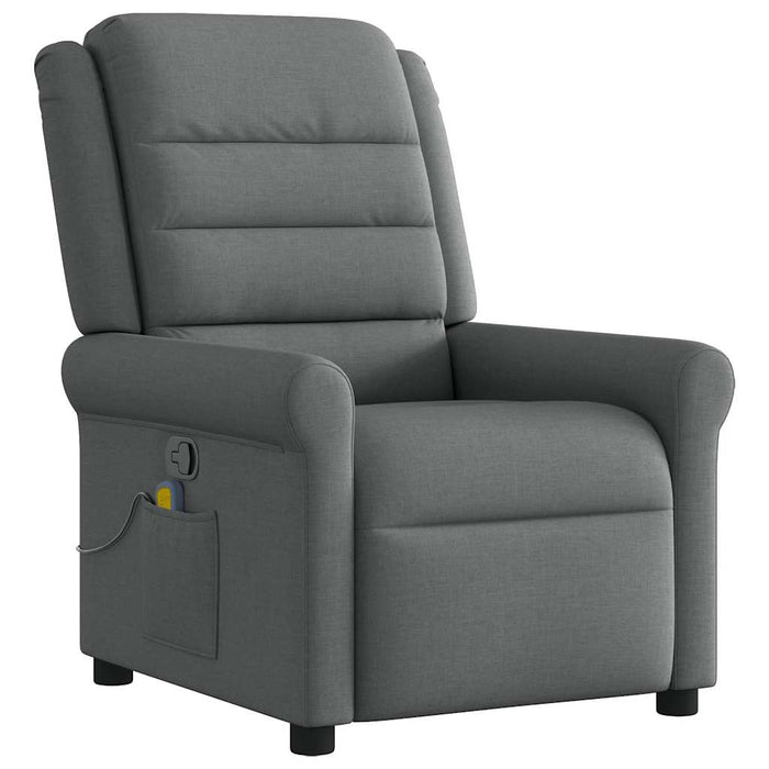 Massage Recliner Chair Dark Grey Fabric Aboplai