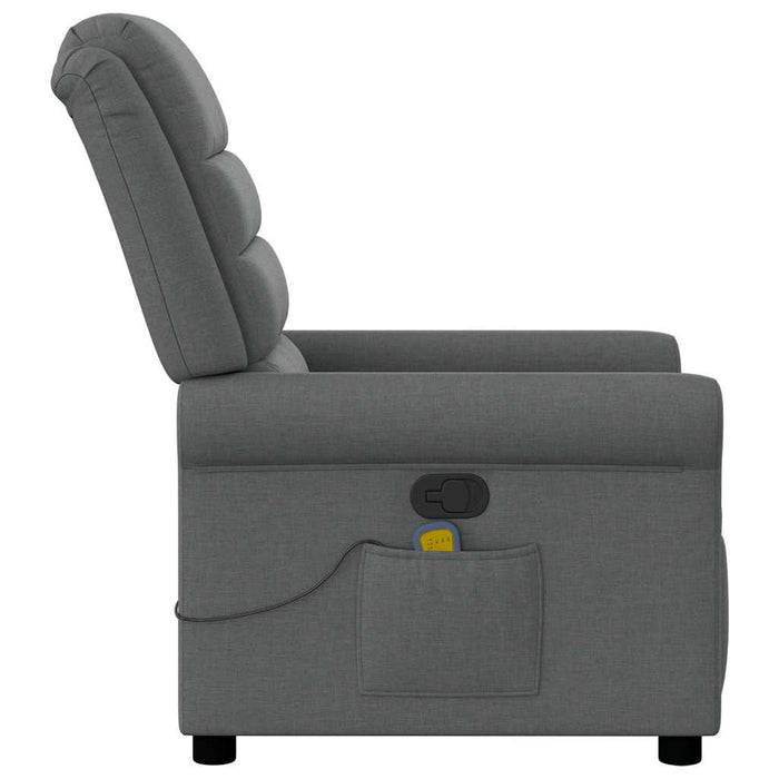 Massage Recliner Chair Dark Grey Fabric Aboplai