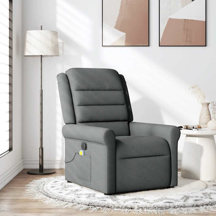 Massage Recliner Chair Dark Grey Fabric Aboplai