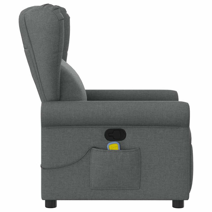 Massage Recliner Chair Dark Grey Fabric Aboplli