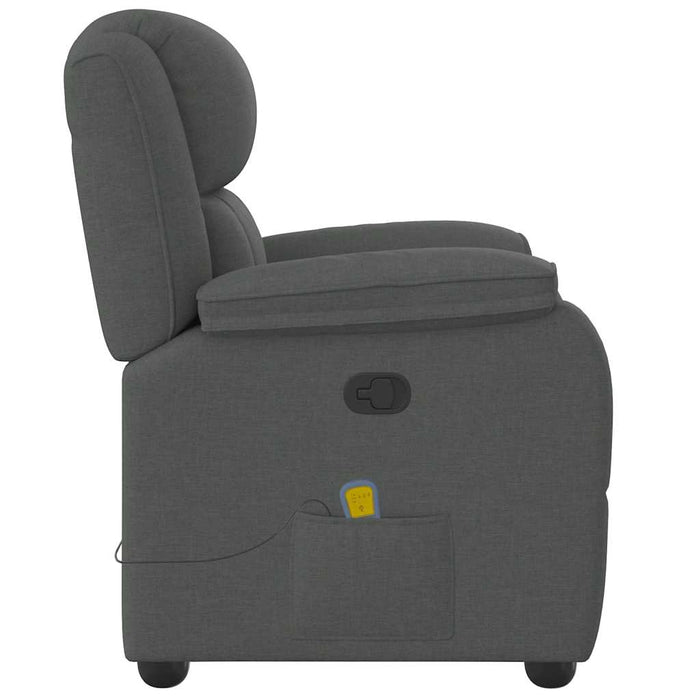 Massage Recliner Chair Dark Grey Fabric Abopioo
