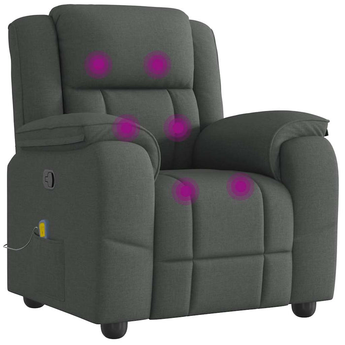Massage Recliner Chair Dark Grey Fabric Abopioo