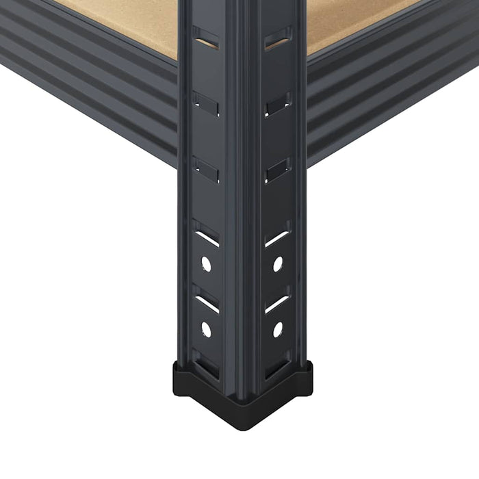 2 Piece 5-Layer Shelves Set Anthracite Steel&Engineered Wood Ttbilxo