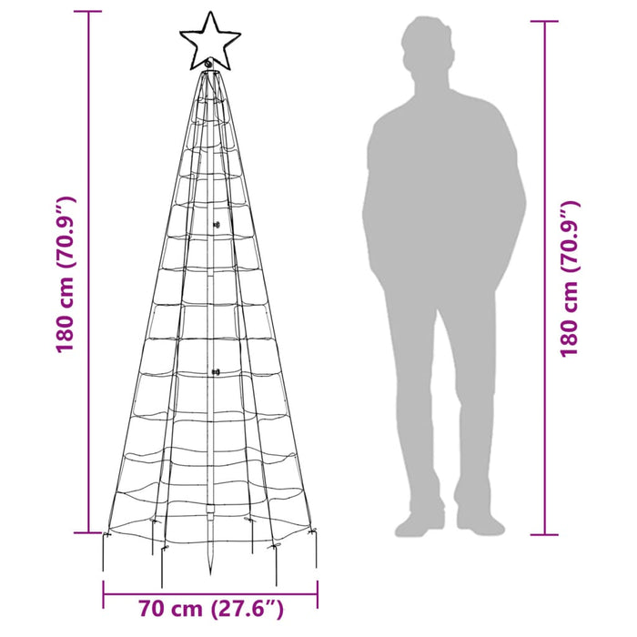 Christmas Tree Light With Spikes 220 Leds Cold White 180 Cm Ttbilax