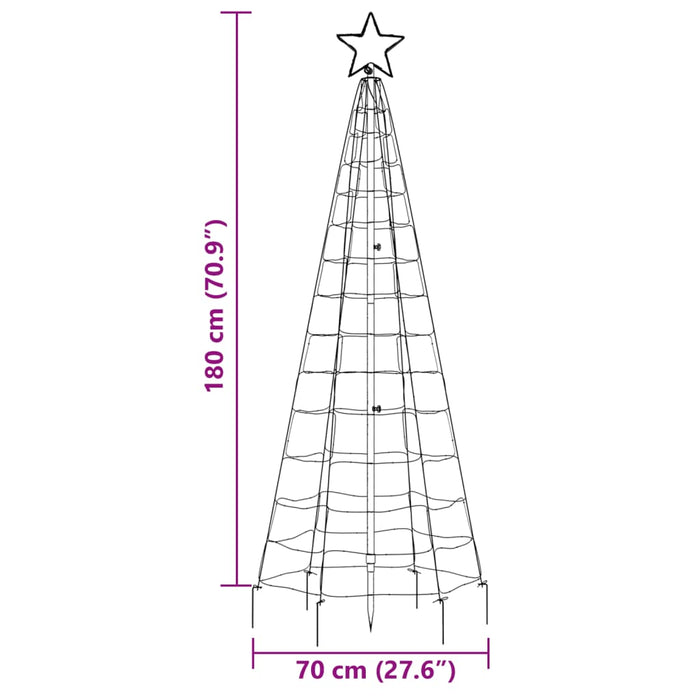 Christmas Tree Light With Spikes 220 Leds Cold White 180 Cm Ttbilax