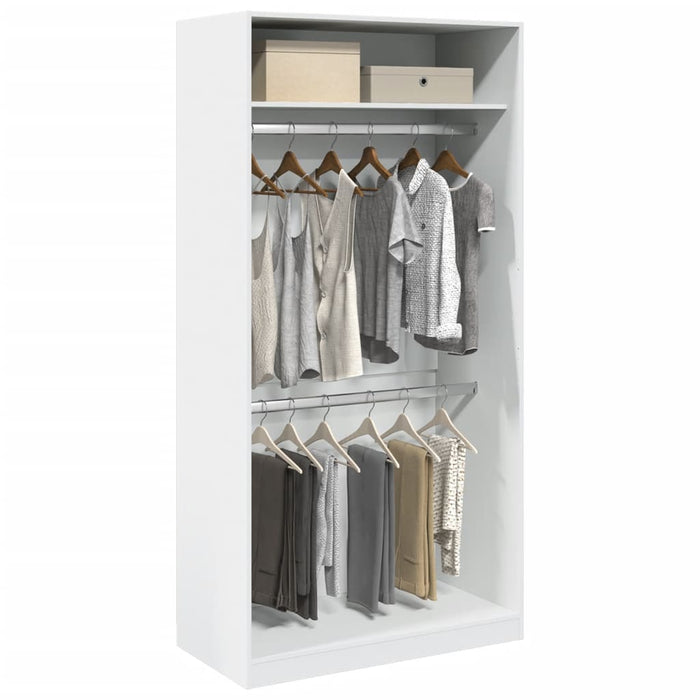 Wardrobe White 100X50X200 Cm Engineered Wood Ttbinbo