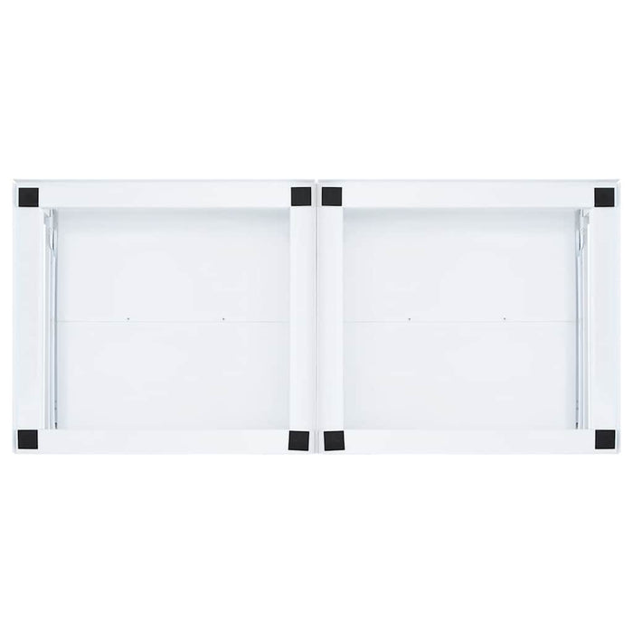 Double Washing Machine Pedestal With Pull-Out Shelves White Abbknio