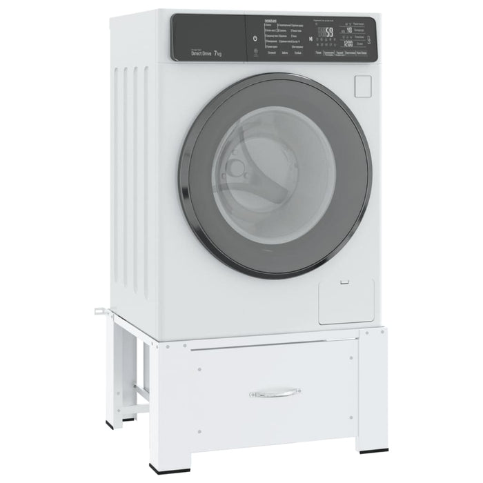 Washing Machine Pedestal With Drawer White Abbknln