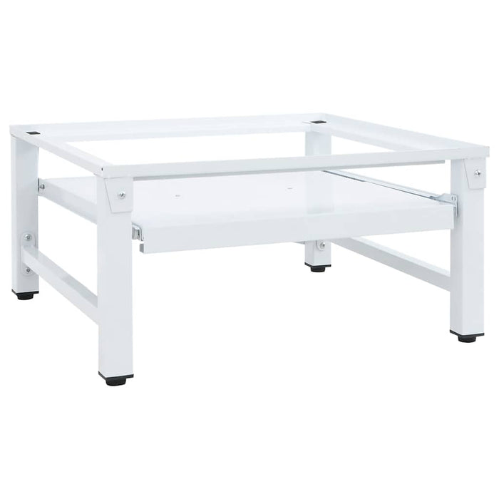Washing Machine Pedestal With Pull-Out Shelf White Abbknit