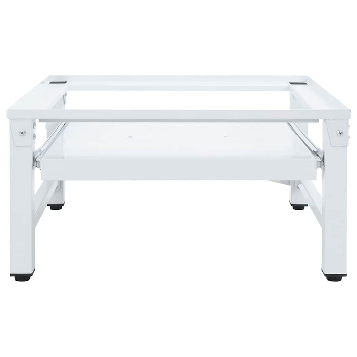 Washing Machine Pedestal With Pull-Out Shelf White Abbknit