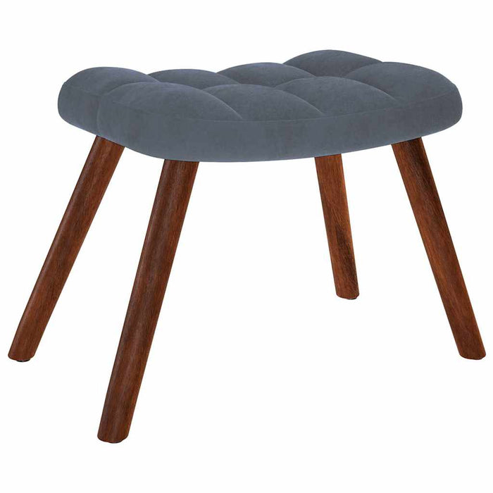 Relaxing Chair With Stool Dark Grey Velvet Abolnxx