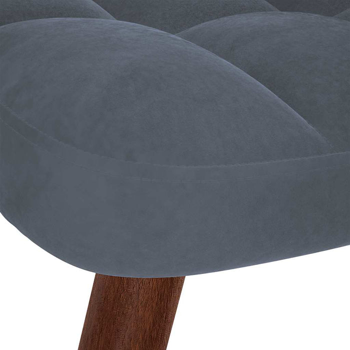 Relaxing Chair With Stool Dark Grey Velvet Abolnxx