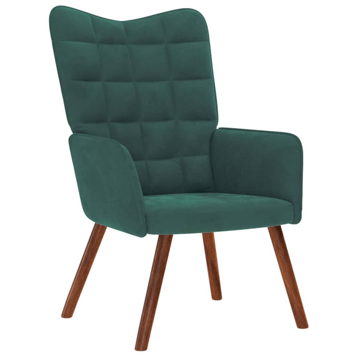 Relaxing Chair With Stool Dark Green Velvet Abolnxt