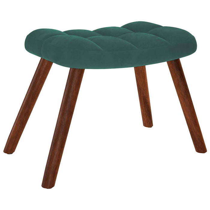 Relaxing Chair With Stool Dark Green Velvet Abolnxt
