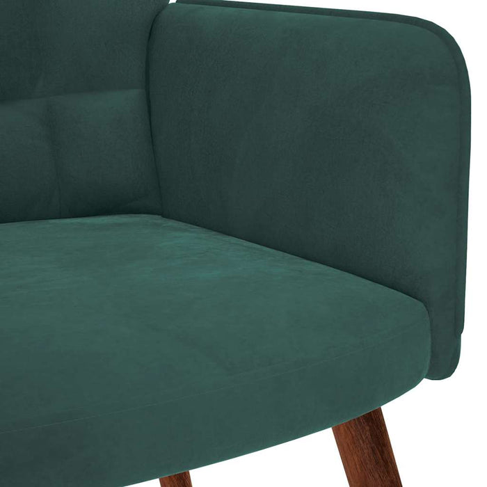 Relaxing Chair With Stool Dark Green Velvet Abolnxt