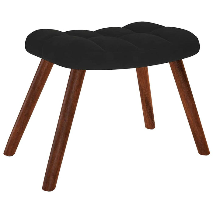 Relaxing Chair With Stool Black Velvet Abolnxi