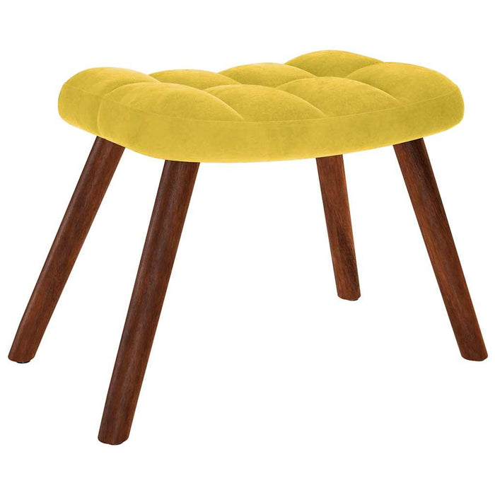 Relaxing Chair With Stool Yellow Velvet Abolnxn