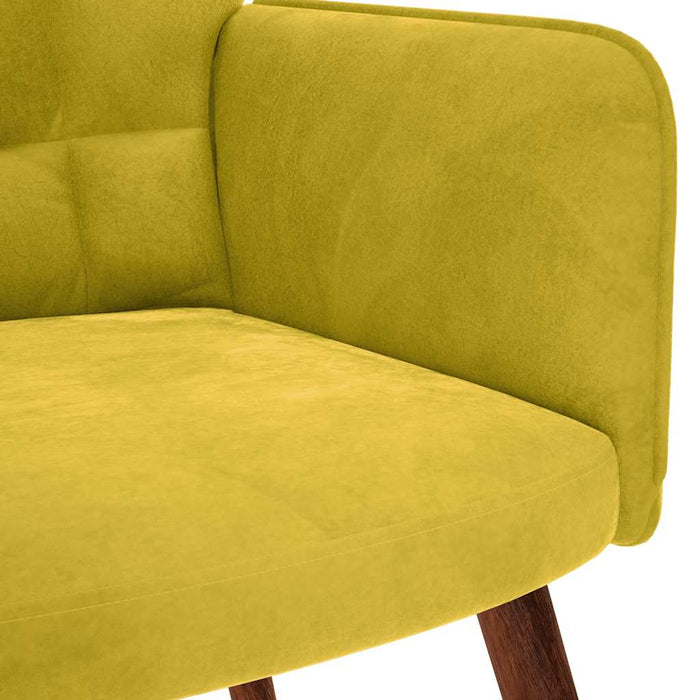 Relaxing Chair With Stool Yellow Velvet Abolnxn