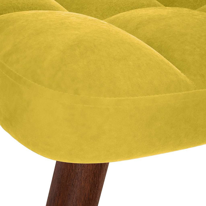 Relaxing Chair With Stool Yellow Velvet Abolnxn