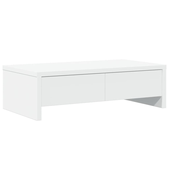 Monitor Stand With Drawers White 50X27X15 Cm Engineered Wood Npallo