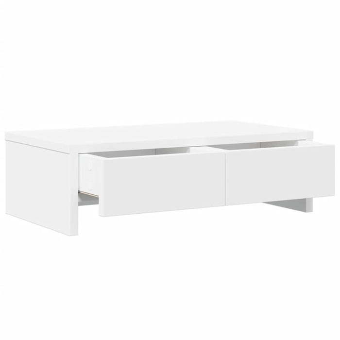 Monitor Stand With Drawers White 50X27X15 Cm Engineered Wood Npallo