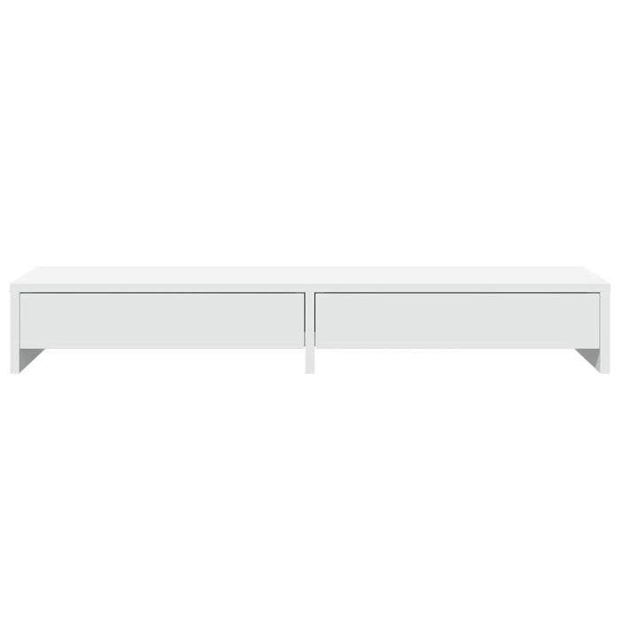 Monitor Stand With Drawers White 100X27X15 Cm Engineered Wood Npalib